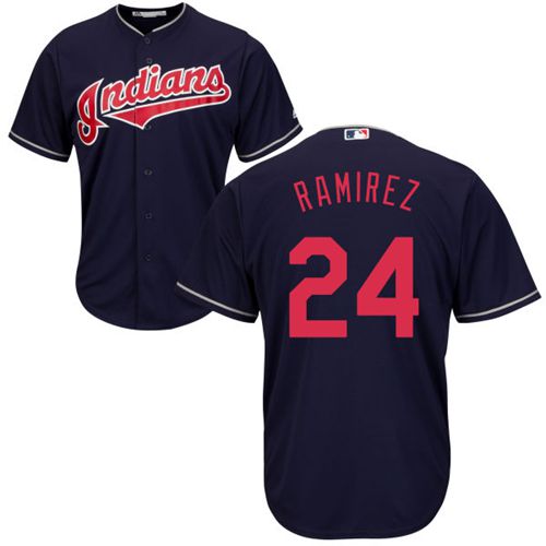 Indians #24 Manny Ramirez Navy Blue New Cool Base Stitched MLB Jersey - Click Image to Close